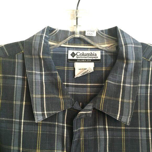 Columbia casual shirt men's size XL blue plaid - Picture 3 of 6